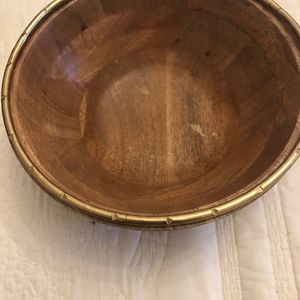 Pier 1 metal and wood bowl